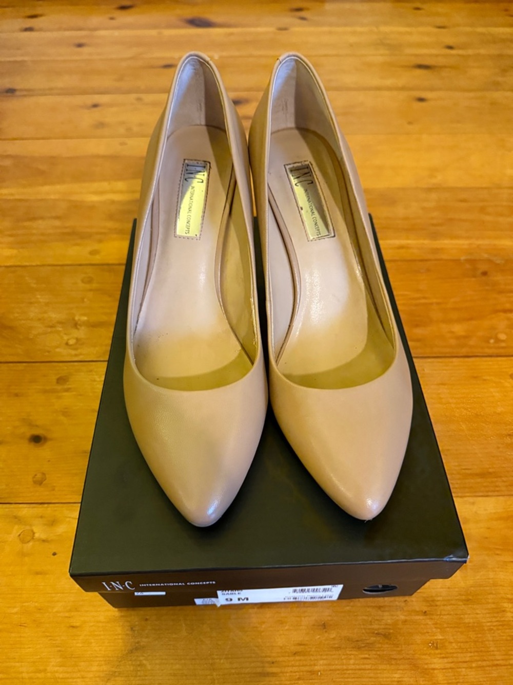 INC International Concepts Beige Pointed-Toe Pumps - Women's